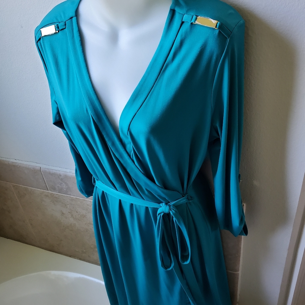 Calvin Klein Turquoise Wrap Dress